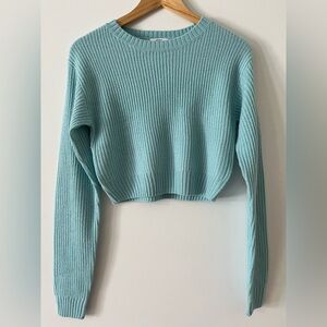 Ardene Teal Ribbed Crew Neck Sweater